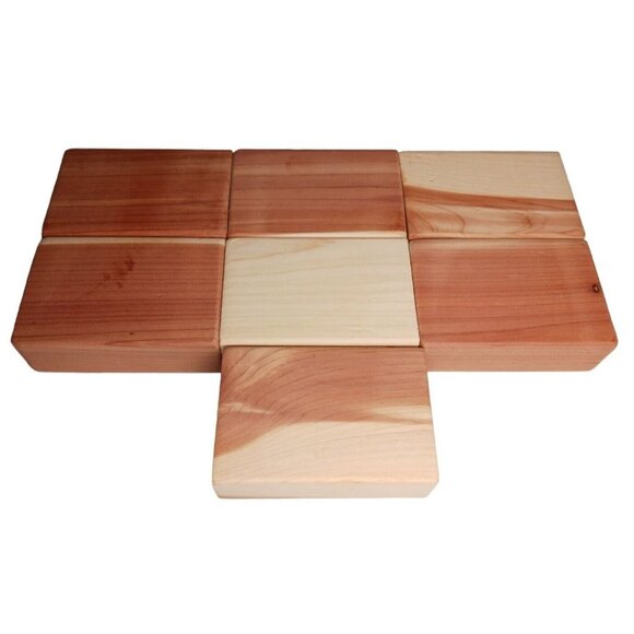 7 LL Bean Cedar Wood Blocks Bricks Home Decor Moth Repellent Duck in Grass - Picture 3 of 7